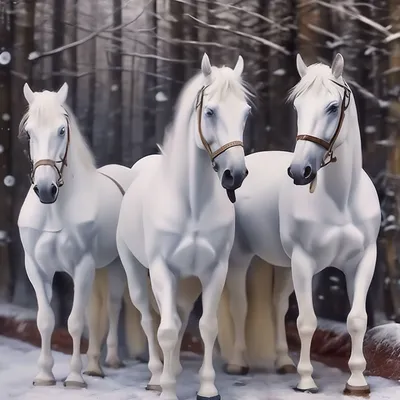 Три белых коня, декабрь , январь и…» — создано в Шедевруме