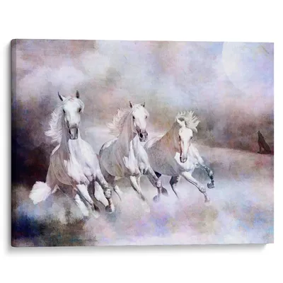 Онлайн пазл «Три белых коня»