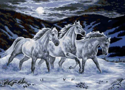 Три белых коня в интернет-магазине на Ярмарке Мастеров | Картины,  Ростов-на-Дону - доставка по России. Товар продан.