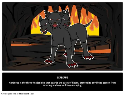 Цербер - трехголовый пёс, которому поручено охранять врата ада» — создано в  Шедевруме