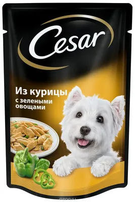 Влажный корм для собак CESAR (Цезарь), курица с зелеными овощами – купить в  Томске и Северске за 38 рублей