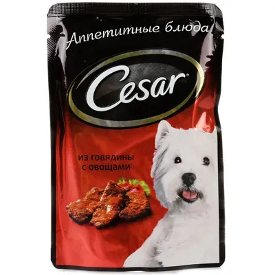 Cesar влажный корм для собак с говядиной и овощами в интернет зоомагазине  Любимчик