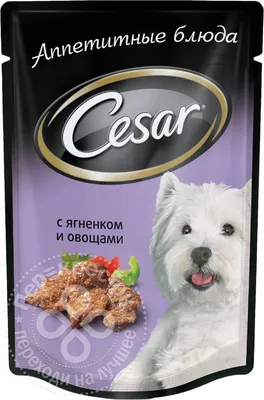 Купить Влажный корм Cesar для взрослых собак, с говядиной и овощами в  соусе, 85г в Уфе за 39 руб. | Con-feta