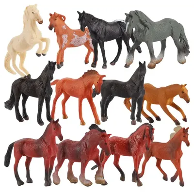 Набор Симпатичных Мультяшных Лошадей Разной Конфигурации Цвета И Окраски —  стоковая векторная графика и другие изображения на тему Лошадь - iStock