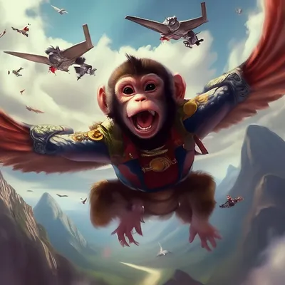 Тупая обезьяна которая летает» — создано в Шедевруме