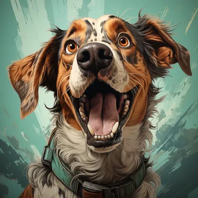 позитивная улыбающаяся собака на белом фоне, векторная иллюстрация Stock  Vector | Adobe Stock