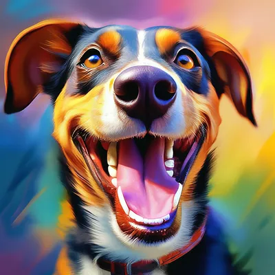 Собака улыбка» — создано в Шедевруме
