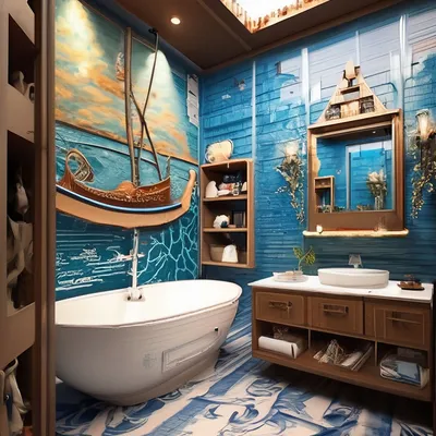 Шторы для ванной «Корабль маслом» - купить в Москве, цена в  Интернет-магазине Обои 3D