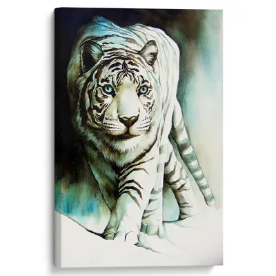 Голубоглызый белый тигр, большие …» — создано в Шедевруме