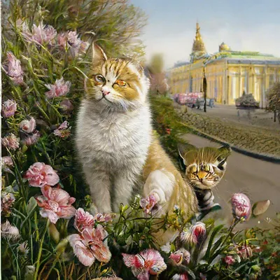 Весенние коты в Санкт-Петербурге» — создано в Шедевруме