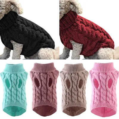 Warm Sweater For Dog Turtleneck Winter Dog Clothes Puppy Knitted Clothing  Cat Kitten Costume For Small Dogs Chihuahua Outfit YZL