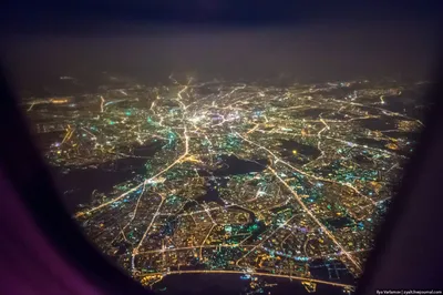 Вид из самолета ночью | Хошимин, Вид, Самолет