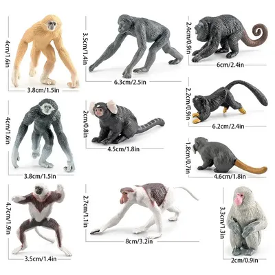 Игрушка-обезьяна, фигурки, экшн-фигурки, джунгли, животные, обезьянка,  игрушка в комплекте, шимпанзе, Мандрель, Гиббонс, топпер для торта,  Рождество | AliExpress