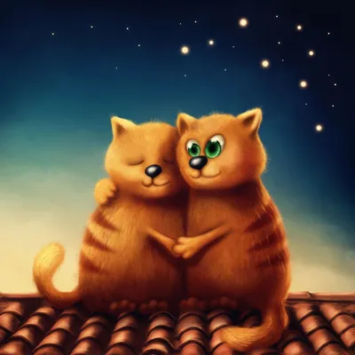 Иллюстрация Влюбленный кот | Illustrators.ru