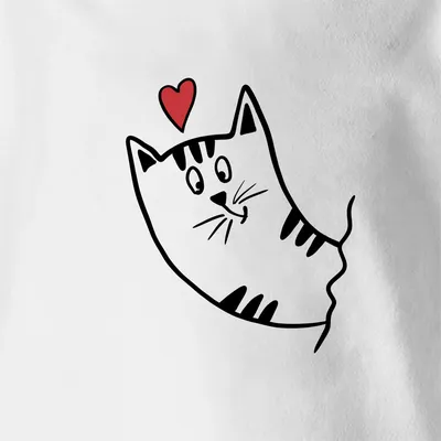 счастливая и улыбающаяся кошка влюблена в сердце Иллюстрация вектора -  иллюстрации насчитывающей радостно, цветасто: 232121445