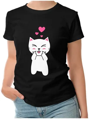 Купить Детская футболка «Влюбленный кот с пером» синий) за 850р. с доставкой