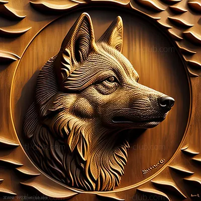 St Волчья собака Сарлоса собака, Природа 3D модель для ЧПУ: STL / MAX (obj)