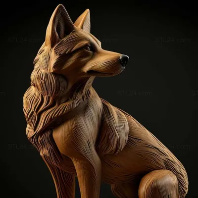 Animals - Волчья собака Сарлоса, 3DANL_12985 | 3D модель для ЧПУ станка