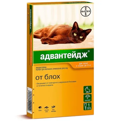 Адвантейдж для Кошек до 4 кг - Купить с Доставкой по Москве