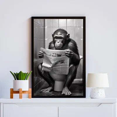 Современная Картина на холсте с изображением обезьяны, курящей сигару,  забавные плакаты с животными и принты, Настенная декоративная картина,  Декор для дома | AliExpress