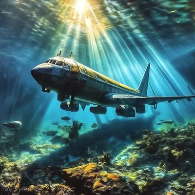 Фотография Затонувший самолет Дуглас DC-3 на дне Средиземного моря, Каш,  Турция | Фотобанк ГеоФото/GeoPhoto | GetImages Group