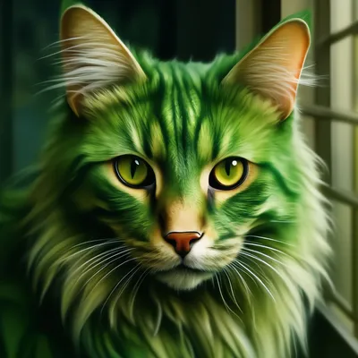 Зелёный кот» — создано в Шедевруме