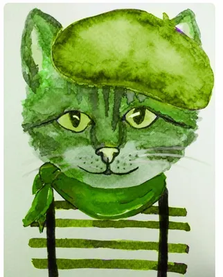 Купить подушку диванную \"Зеленый кот\" в интернет-магазине в Москве