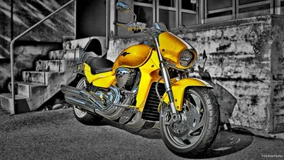 Желтый мотоцикл в деталях: Очаровательные фотографии