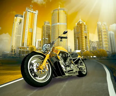 Фото Желтого мотоцикла в высоком разрешении (HD, Full HD, 4K)
