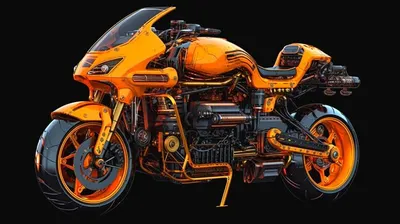 Фотография желтого мотоцикла в webp формате
