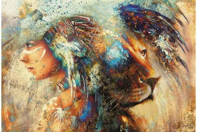 Картина в раме Simaland \"Девушка и лев\" 23x53 см по цене 399 ₽/шт. купить в  Москве в интернет-магазине Леруа Мерлен