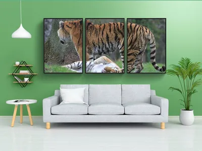 Обои девушка, тигр, girl, tiger, art, 4k, Животные #16004