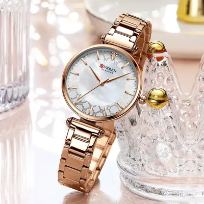 Женские часы Curren 9072. Розовое золото | Купить женские часы в интернет  магазине в Душанбе, в Худжанде, в Таджикистане