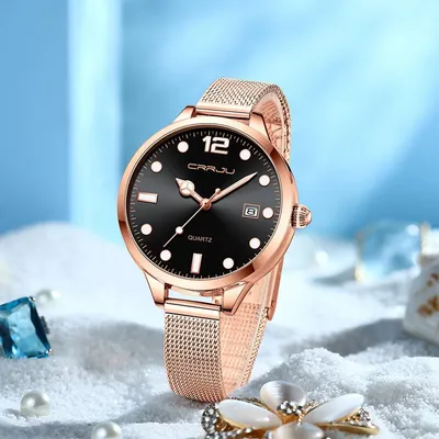 Наручные женские часы с золотистым браслетом код 677 (8483841) за доступною  ціною | Купити на SvitStyle