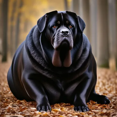 Огромная чёрная жирная собака» — создано в Шедевруме