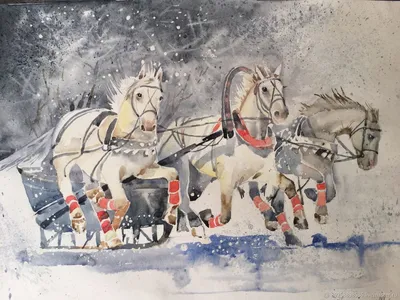 Зимняя Москва, тройка белых лошадей…» — создано в Шедевруме