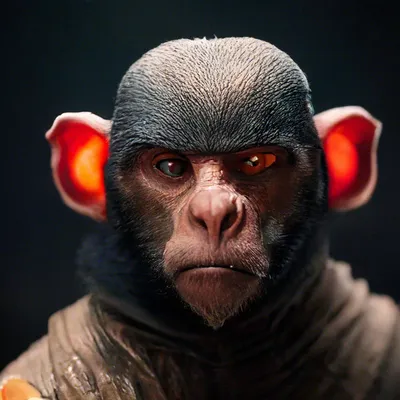 злая серьезная обезьяна с челкой Stock Photo | Adobe Stock