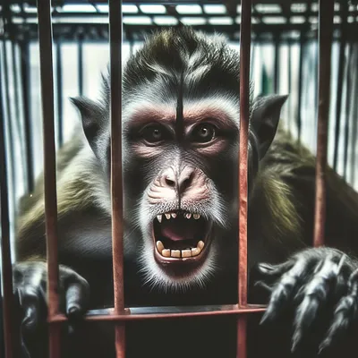 Злая обезьяна лазить по стенам» — создано в Шедевруме