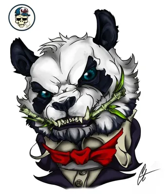 Злая панда с ножом» — создано в Шедевруме