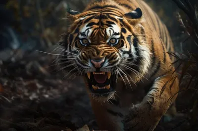 Нереально злой тигр разорвал крота» — создано в Шедевруме