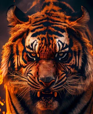 Злой тигр, гиперреализм, высокая …» — создано в Шедевруме