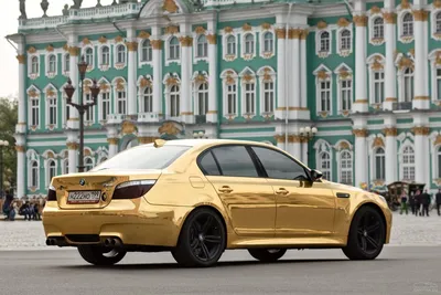 Золотой хром BMW 525 | Креатив-Авто