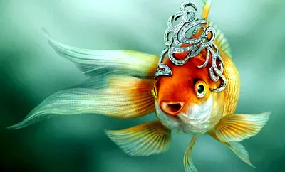 Волшебная золотая рыбка - фото для фонового изображения