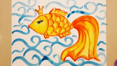 Скачать 4K изображение Золотой рыбки из сказки Пушкина
