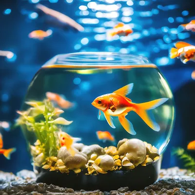 Золотая рыбка в аквариуме фотографии