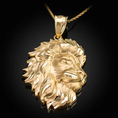 Золотой кулон лев фото 