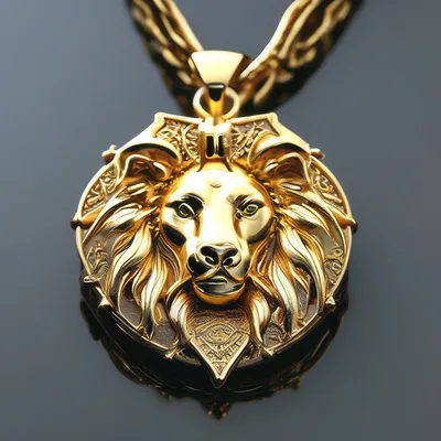 Золотой кулон, знак зодиака лев, …» — создано в Шедевруме