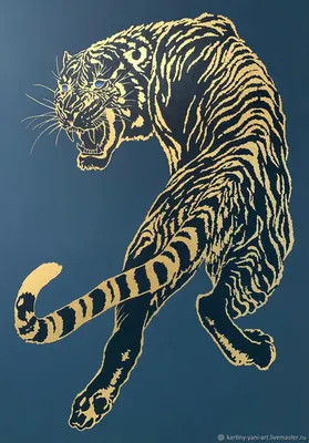 Картина на холсте \"Золотой тигр\"
